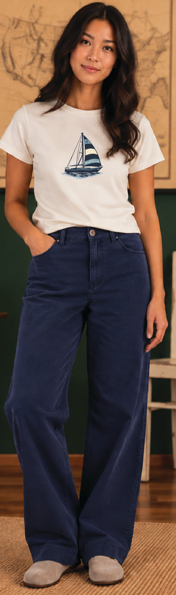 Havn NW Originals: Womens GH Sailboat Tee in SS Cream