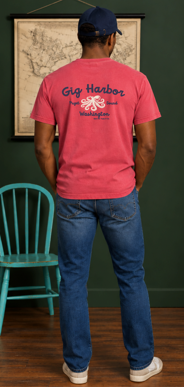 Havn NW Originals: Gig Harbor Octopus Tee in Shiraz
