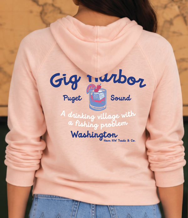 Havn NW Originals: Womens LS Drinking Peach Notch neck hoodie