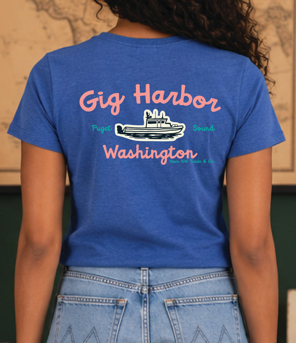 Havn NW Originals: Womens GH Boat Tee in Royal Heather SS Crew