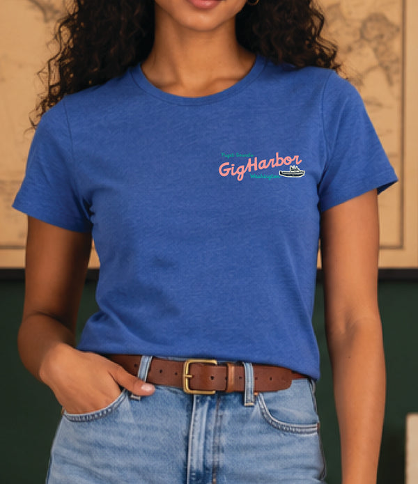 Havn NW Originals: Womens GH Boat Tee in Royal Heather SS Crew