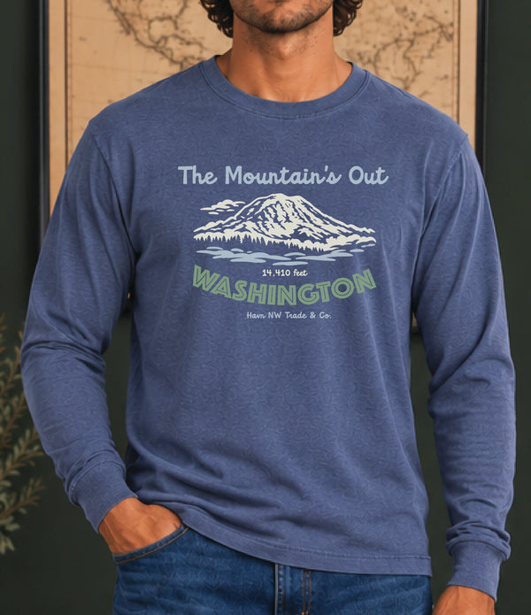 Havn NW Originals: LS Navy Heather Mountain's out tee