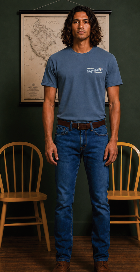 Havn NW Originals: Village Fishing/Drinking Tee in Blue Horizon